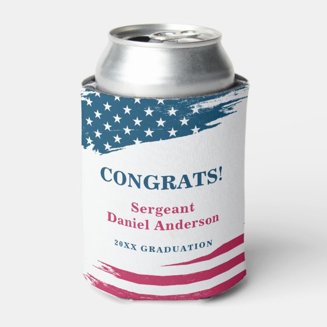 American Flag Graduation Party Can Coolers (Can Front)