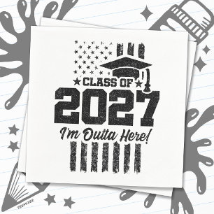 American Flag Graduation Senior Class of 2027 Napkin