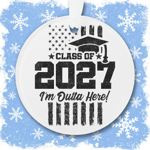 American Flag Graduation Senior Class of 2027 Ornament
