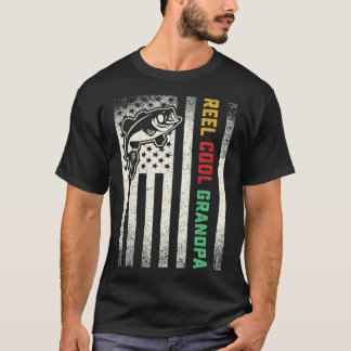 American Flag Grandpa Bass Fishing Gift Unique Fis T-Shirt