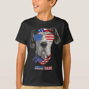 American Flag Great Dane Dog Lover Gifts T-Shirt