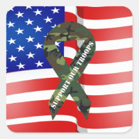 American Flag Green Camo Support Our Troops