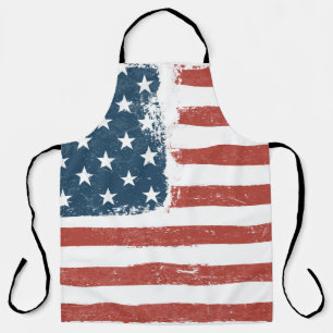American Flag Grunge Background. Raster version. H Apron