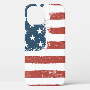 American Flag Grunge Background. Raster version. H iPhone 12 Case