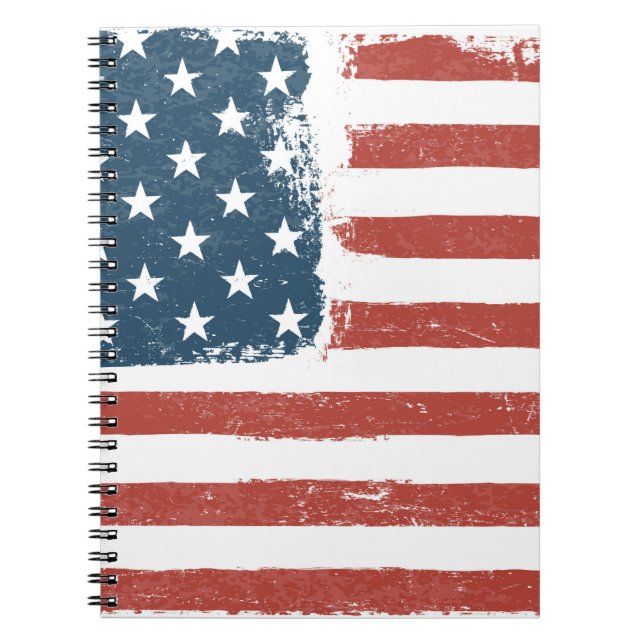 American Flag Grunge Background. Raster version. H Notebook (Front)