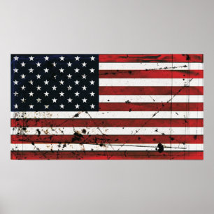 American flag grunge paint poster
