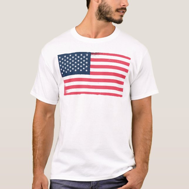 American Flag Grunge USA Flag Patriotic Mens Kids T-Shirt (Front)