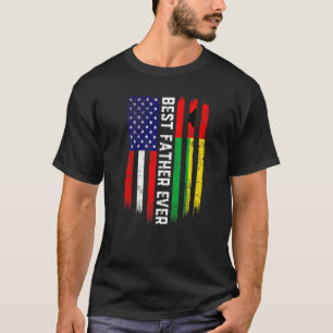American Flag & Guinea Bissau Flag Best Father Eve T-Shirt