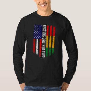 American Flag & Guinea Flag Best Big Brother Ever T-Shirt