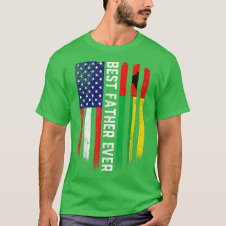 American Flag & GuineaBissau Flag Best Father Ever T-Shirt