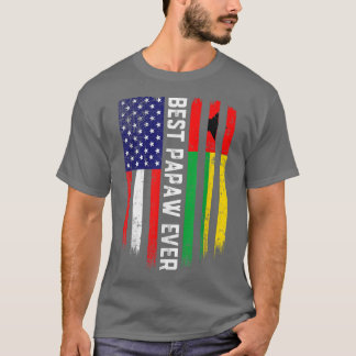 American Flag & GuineaBissau Flag Best Papaw Ever T-Shirt