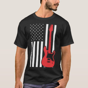 American Flag Guitar Dad Guitar And Bass Player Ch T-Shirt