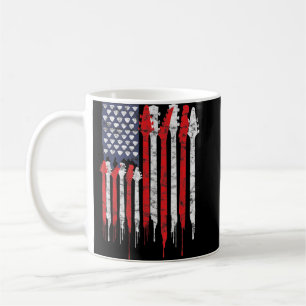 American Flag Guitar Red White Patriotic Music Lov Coffee Mug