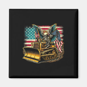 American Flag Halloween Skull Magnet