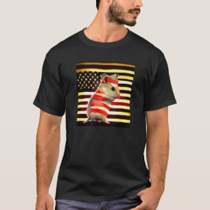 American Flag Hamster Cute Pet Animal US Flag Patr T-Shirt
