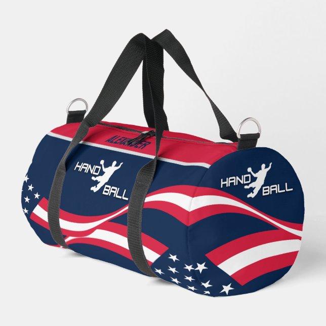 American Flag, Handball Player, Birthday Gift Duffle Bag (Left Corner)