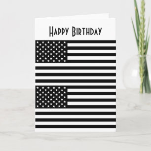 American Flag Happy Birthday Card