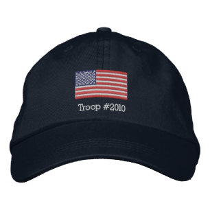 American Flag Hat with Modifiable Troop # below