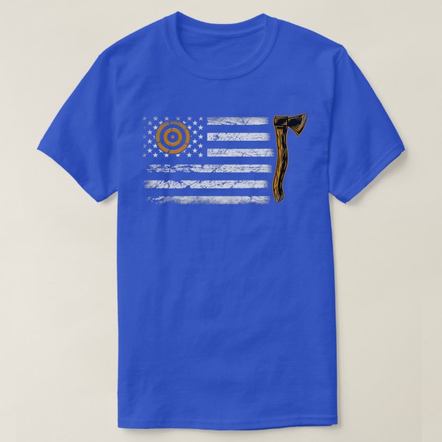 American Flag Hatchet Funny Ax Thrower Throw Love T-Shirt (Design Front)