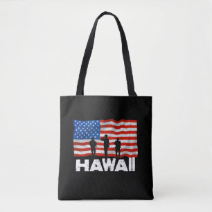 American Flag Hawaii Tote Bag