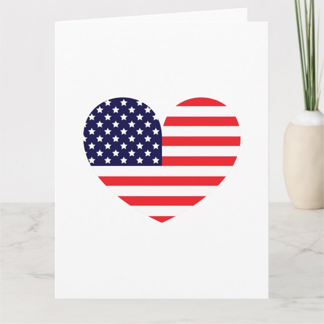 American Flag Heart Card (Front)