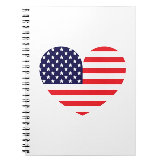 American Flag Heart Notebook (Front)