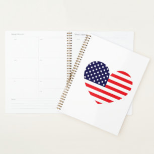 American Flag Heart Planner