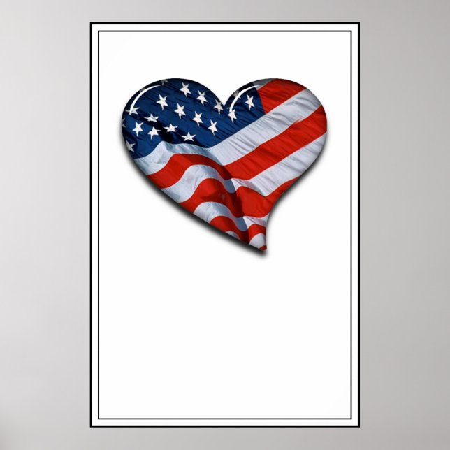 American Flag Heart Poster (Front)