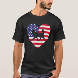 American Flag Heart Siberian Husky Dog 4th Of July T-Shirt