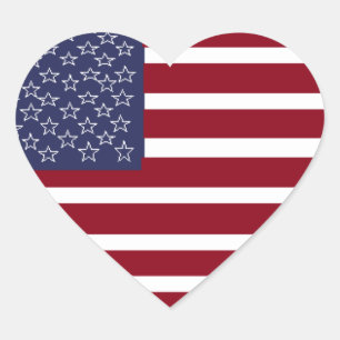 AMERICAN FLAG HEART Sticker
