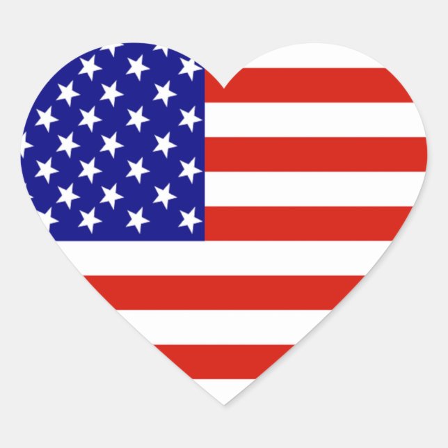 AMERICAN FLAG HEART STICKER (Front)