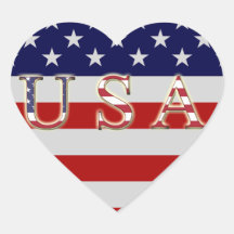 American Flag Heart Sticker