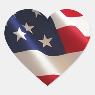 American Flag Heart Sticker