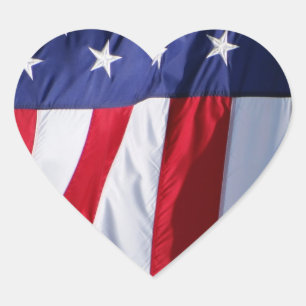 American flag heart stickers