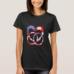 American Flag Heart Wedding Rings Marriage Switzer T-Shirt