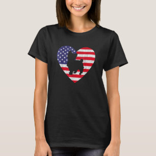 American Flag Heart Yorkshire Terrier 4th Of July  T-Shirt