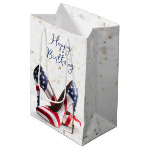 American Flag High Heel Shoes Medium Gift Bag
