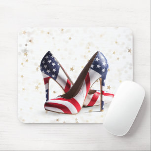 American Flag High Heel Shoes Mouse Pad