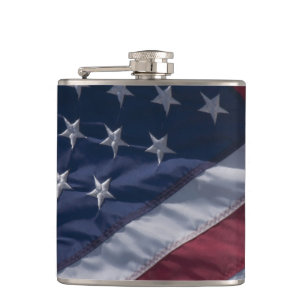 American flag. hip flask