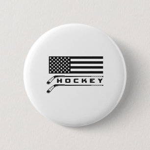 American Flag Hockey Apparel - Hockey  2 Inch Round Button