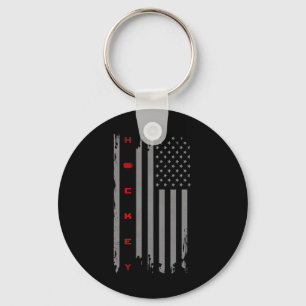American Flag Hockey Apparel - Hockey (2)  Keychain