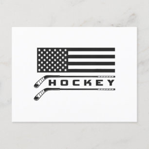 American Flag Hockey Apparel - Hockey Holiday Postcard