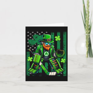 American Flag Hockey Goalie Saint Patrick's Da Card