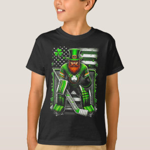 American Flag Hockey Goalie Saint Patricks Day Sha T-Shirt
