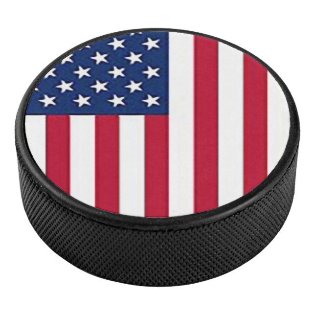 American flag hockey puck (3/4)