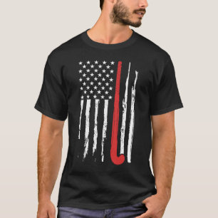 American Flag Hockey USA Patriotic Frisbee 4th Of  T-Shirt