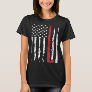 American Flag Hockey USA Patriotic Frisbee 4th Of  T-Shirt