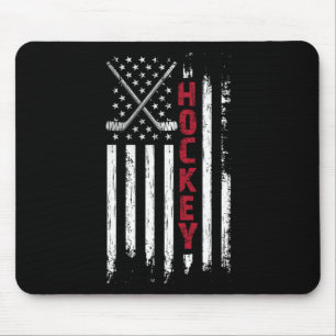 American Flag Hockey Usa Patriotic  Mouse Pad