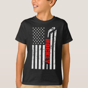 American Flag Hockey Usa Patriotic Shirt Boys Men