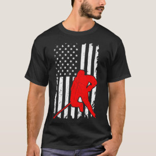 American Flag Hockey Usa Patriotic T-Shirt